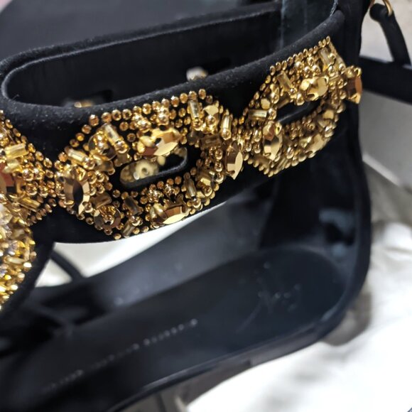 Gorgeous Giuseppe Zanotti Black Sandals Size 41 - Picture 7 of 10